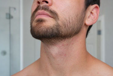 Photo générique d’une barbe avec irritation de rasage au niveau du cou